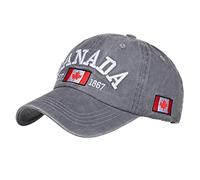 Unisex Washed Denim Canada Flag Print Baseball Trucker Dad Cap Retro Distressed Vintage Summer Sun Visor Hat Beach Cotton Sport Outdoors Street