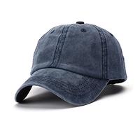 Unisex Washed Distressed Baseball Caps Adjustable Original Classic Low Profile Cotton Dad Hats Everyday Golf Tennis Plain Cap for Men Women Navy