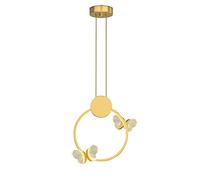 Unisex watch winder Chandelier, Acrylic Pendant Light LED 24W Lighting Fixture, Creative Round Hanging Pendant Lamp Warm and Romantic Bedside Decorative Chandelier Lighting for Kitchen Island