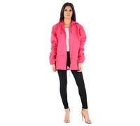Unisex Waterproof Kagool Raincoat Jacket - Lightweight Hooded Cagoule Windbreaker | Mens Womens Outdoor Festival Mac | Shower Proof Breathable Zip Up Jacket with Pockets Cherry XL