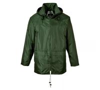 Unisex Waterproof Rain Jacket Classic Lightweight Hooded Rain Mac Cagoule Olive