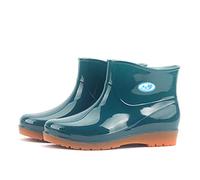 Unisex Wellington Rain Boots Printed Rubber Waterproof Eva/PVC Footbed Mens Short Mid Calf Wellies Non-Slip Easier On Off Good Green