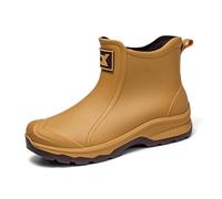 Unisex Wellington Rain Boots Women's Glossy Boot Fashion Comfortable High Ankle Mucker Snow Rubber Shoes Motorbike for Outdoors Garden Walking Yellow