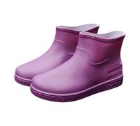 Unisex Wellington Rain Boots Women's Glossy Boot Waterproof Mens Ladies Wellies Snow Outdoor Festival Adults Black Welly Soft Wool Lining