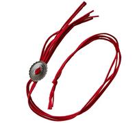 Unisex Western Vintage Bolotie with Hollowed Metal Flower Pendant Tassels Cord Adjustable Necktie Festivals