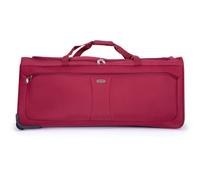 Unisex Wheeled Holdall Duffle Bag Water-Resistant PU Base - Retractable Trolley Handle - Strong Tough Travel Wheeled Bag, 1,000 Denier Polyester (Burgundy, 34" - 87.5 x 39 x 40 cm / 127.5L)