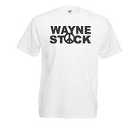 Unisex White 1990's Wayne Stock Garth Comedy Movie T-Shirt [L]