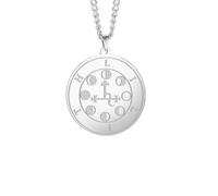 Unisex Wicca Lilith Seal Night and Moon Necklace For Men Women Demon Goddess Pendant Kabbalah Amulet Stainless Steel Jewelry fashion