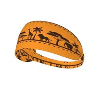 Unisex Wide African animals Print Elastic exercise headband soft breathable Wicking Workout Sweatband