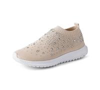 Unisex Wide Barefoot Shoes Trail Running Sneakers with Memory Foam Lightweight Non Slip Tennis Casual Dad Streetwear Air Cushion Arch Support Women's for UK Size Beige