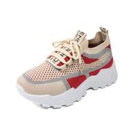 Unisex Wide Barefoot Shoes Women Chunky Sneakers with Memory Foam Quick Drying Casual dad Streetwear air Cushion Arch Support Running Women's for Size Red