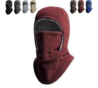 Unisex Windproof & Warm Balaclava,Winter Warmth 2-in-1 Hat Face Mask,Thermal Fleece Full Face Mask for Men Women,Winter Ski Warm Neck Mask Ear Protection One Piece Hat for Outdoor (Red)
