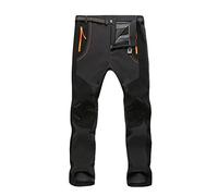 Unisex Windproof Waterproof Softshell Fleece Lined Trousers Breathable Quick Dry Hiking Climbing Outdoor Pants with Belt,Grey-Male,5XL