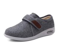 Unisex Winter Diabetic Shoes Adjustable House Slipper Non-Slip Memory Foam Indoor Outdoor Warm Walking Sneakers,Grey,3.5 UK
