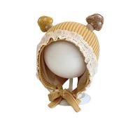 Unisex Winter Hats, Fashionable Cute Ear Hats, Handmade Horns Wool Hats, Knitted Hats, Children, Babies, Street Shots, All with Yellow, coffee, One Size