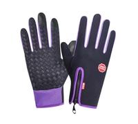 Unisex Winter Ski Gloves with Touchscreen Compatible Operation Windproof Protection Cuddly Fleece Inner Lining Practical Zip Compartment Heat Insulating Technology for Cold (Purple, XL)