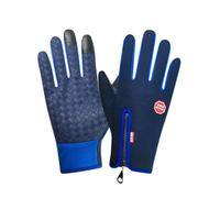 Unisex Winter Ski Gloves with Touchscreen Compatible Operation Windproof Protection Cuddly Fleece Inner Lining Practical Zip Compartment Heat Insulating Technology for Cold (Blue, XL)