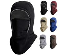 Unisex Winter Warm Neck Mask Ear Protection One Piece Hat, Thermal Fleece Full Face Mask for Outdoor Sports (Black)