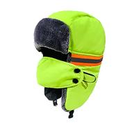 Unisex Winter Warm Trapper Reflective Hat Waterproof & Windproof & Warm 3 in 1 Faux Fur Winter Hats Removable Mask Thick Earflaps Hunting Hat Outdoor Ski Cap for Cycling Camping Hiking Working