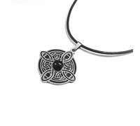 unisex Witchcraft Witch's Celtic Irish Knot Necklaces Leather Stone Viking Necklace Wicca Jewelry nudo de bruja