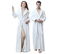 Unisex Women Mens Waffle Kimono Robe Dressing Gown Ladies Lightweight Bathrobe Nightwear with Stable for Spa Hotel Sleepwear Fluffy Housecoat Bridesmaid Gift Wedding Robes White UK 12-16 (Label XL)