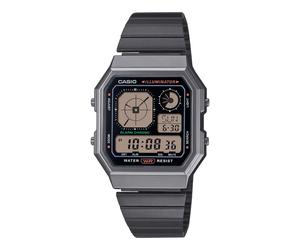 Unisex Wristwatch CASIO A-130WEGG-1AEF Stainless Steel Black Chrono Timer Alarm
