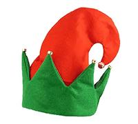 Unisex Xmas Party Wear Santa Hat Accessories Adults Christmas Headwear Fancy Elf Hat with Bells
