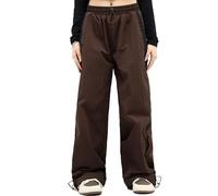 Unisex Y2k Baggy Sweatpants Men ParachuteTrack Pants Vintage Joggers Hip Hop Oversized Sweatpants for Men, #Brown, Medium