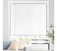 UNISHADES No Tools No Drill Cordless 1" Aluminum Mini Blinds, L-Shaped Slats, Easy Inside Mount Privacy Blinds for Indoor Windows, for Window Size23.5 W × 64" H White