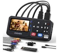 Unisheen HD Video Capture Box 1080P 60FPS Video to Digital Converter with 3" Screen, 4K HDMI/CVBS/VGA/YPBPR Inputs Video Recorder Capture from VCR, DVD, VHS Tapes, Hi8, Camcorders, Gaming Systems