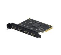 UNISHEEN Quad HDMI PCIe Video Capture Card - Work in 4 Channels Simultaneously, Support Linux/Win11, Built-in Capture Card