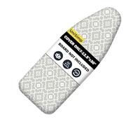 UniSimp Small Ironing Board Cover and Pad 12.5"x30" Small Iron Board Cover with Padding, Tabletop Mini Ironing Board Cover and Pad Small Size, Cotton Canvas,Heat Resistant, Drawstring Geometric