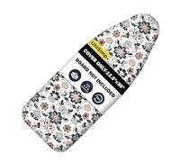 UniSimp Small Ironing Board Cover and Pad 12"x32" Small Iron Board Cover with Padding,Tabletop Mini Ironing Board Cover and Pad Small Size, Cotton Canvas, Heat Resistant, Drawstring Floral