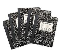 Unison Composition Notebooks Wide Ruled Marble Pack of 5 Black