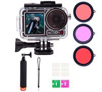 UnisonPet Waterproof Case for DJI Osmo Action 5 Pro/4/3 with 3 Pack Dive Filters, 196FT/60M Underwater Protective Housing Dive Kit, Professional Action Camera Dive Accessory