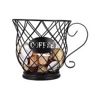 UNISOPH Coffee Capsule Pod Storage Basket, Multiple Pod Holder, Countertop Kitchen Storage Holder for Tassimo, Nespresso, Dolce Gusto (Black)