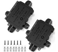 UNISOPH IP68 Outdoor Junction Boxs,5 Ways Waterproof Junction Box,Waterproof Junction Box Outdoor,Ip65 waterproof electrical Connector For Ø5mm-9mm Cable (2 Packs)