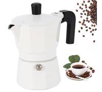 UNISOPH Moka Pot 100ml-2 Cups Espresso Maker, Italian Stovetop Coffee Makers Percolator with Anti-Scalding Handle Rubber Seal, Brewing Rich Coffee Moka Pot for Latte Mocha Cappuccino Macchiato(White)