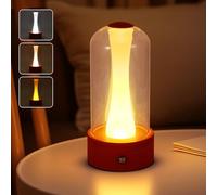 UNISOPH Rechargeable Night Light, 3 Colors Dimmable Bedside Lamp, Flame Night Lamp with Brightness Memory, Rechargeable Battery Night Light for Baby Nursing/Kids Sleep Aid/Camping/Party/Room Decor