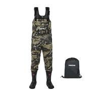 UNISPO Neoprene Bootfoot Chest Waders Durable Rubber Boots with 3M Thinsulation Padded Shoulder Strap Roomy Hand Warmer Pocket Reinforced Knees Pad for Hunting Fly Fishing Wader(Size: UK_9.5)