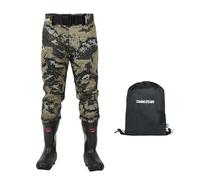 UNISPO Neoprene Bootfoot Waist Waders Durable Rubber Boots with 3M Thinsulation Reinforced Waist Belt and Knees Pad for Hunting Fly Fishing Wader Men and Women are available(Size: UK_6.5)
