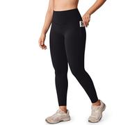 UNISSU Hugcurve No Front Seam High Waisted Workout Leggings with Pockets for Women Buttery Soft Yoga Pants Gym Tights - 25'', Black, M