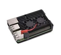 Unistorm Raspberry Pi 3 Model B+ Aluminum Case with Dual Cooling Fan Metal Shell Black Enclosure Compatible with Raspberry Pi 3 Model B (With Dual fan)