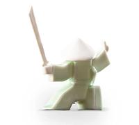 Unistrengh 12.7CM Tall Ceramic Warrior Statues Kungfu Tea Pet Set Collectible Figurine,Small Samurai Knight Sculpture with Sword for Home Office Decoration