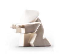 Unistrengh 9.1CM Tall Ceramic Warrior Statues Kungfu Tea Pet Set Collectible Figurine,Small Samurai Knight Sculpture with Sword for Home Office Decoration