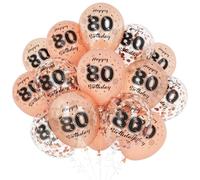 Unisun 80th Birthday Balloons for Women, 80th Birthday Decorations for Girl, Rose Gold 80 Anniversary Balloons Decor for Birthday Party Supplies