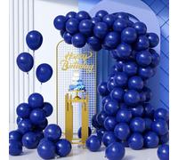 Unisun Navy Blue Balloons, 100Pcs 10Inch Matte Night Blue Latex Balloon Set with Ribbon Men Boys Kids Birthday Wedding Anniversary Graduation Engagement Baby Bridal Shower Valentine Decorations
