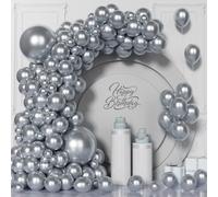 Unisun Silver Balloons-101PCS Metallic Balloon Arch Kit for Party Decor