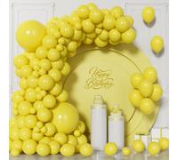 Unisun Yellow Balloons-130PCS Yellow Balloon Arch Kit for Party Decorations | 5/10/12/18 Inch, for Sunflower Bee Themed Birthday, Wedding, Anniversary, Thanksgiving, Garden, Summer Lemo Theme Party Decor