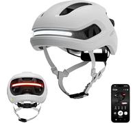 UNIT 1 AURA Hybrid Smart Bike Helmet | Urban & Road| MIPS| LED Front & Rear| Turn Signals & Break Lights Compatible w/Remote| Crash Alert| E-Bike Fully Certified (Chalk, Medium (21.7" - 23.8"))